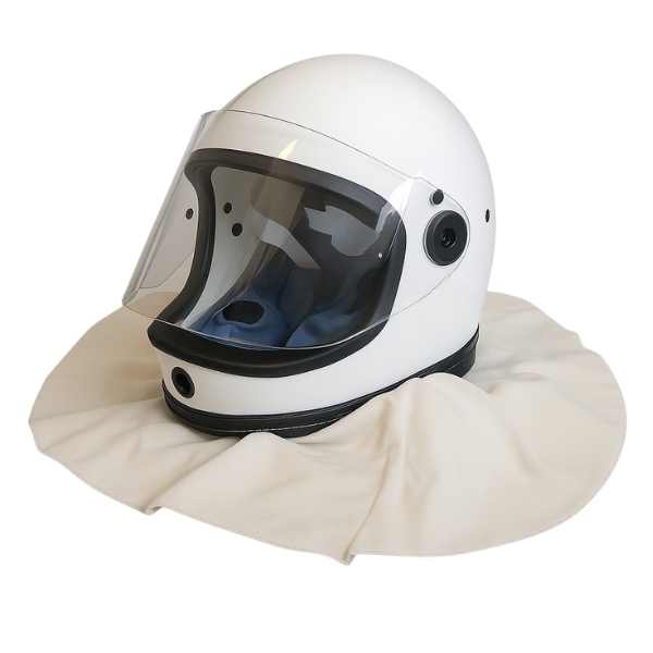 •	Casco AIR SAF PCS per sabbiatura con visiera panoramica e ventilazione assistita