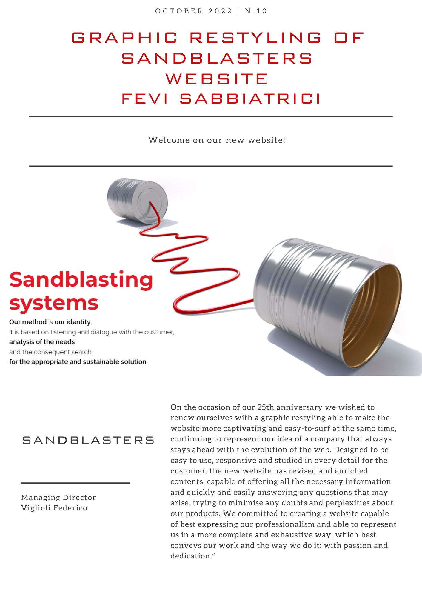 NEWS: Graphic restyling of sandblasters website 
