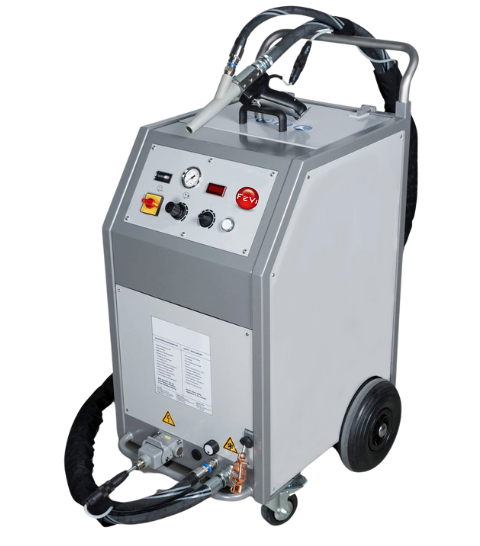 Sabbiatrice ibrida Sabix Hybrid, con doppia modalità di funzionamento, ghiaccio secco più abrasivo, per una pulizia straordinaria.