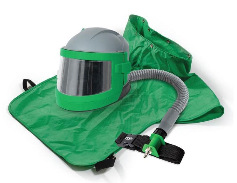 Sandblaster Casco sicuro Air Feed Sandblast Casco con spalla Protettiva Sand Blast Hood Protector per sabbiatura Dotato di un termostato Sandblaster