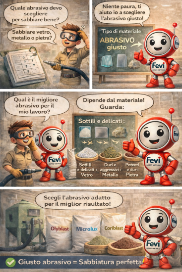 Scelta dell’abrasivo per la sabbiatrice